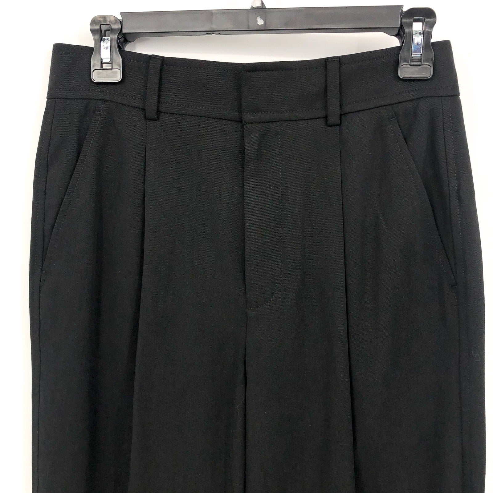 EVERLANE Women's The Way High Draper Tapered Pants Size 8 Black Tencel NWT