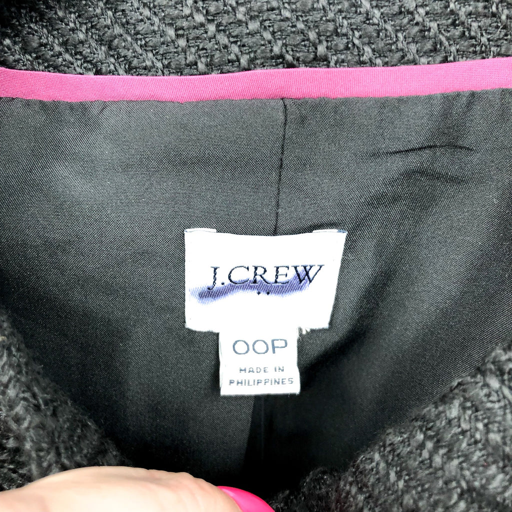 J.Crew Womens Tweed Lady Jacket 00 Petite True Black Blazer BS929 NWT