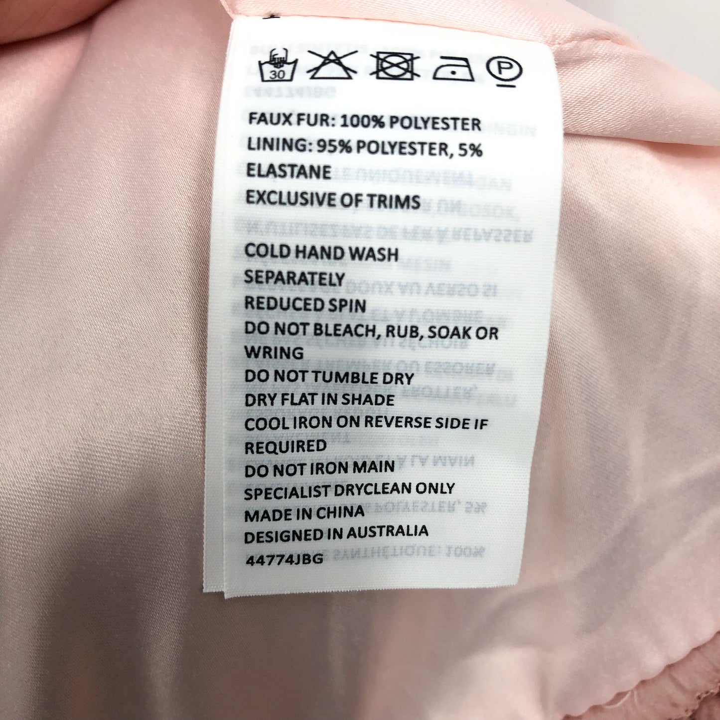 BARDOT JUNIOR Girl's Milly Soft Teddy Jacket XL US 14 Pink Musk Faux Fur NWT