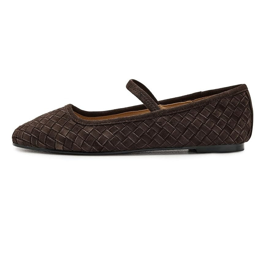 Madewell Womens Greta Elastic Mary Jane Flats US 10.5 M Brown Suede NIB