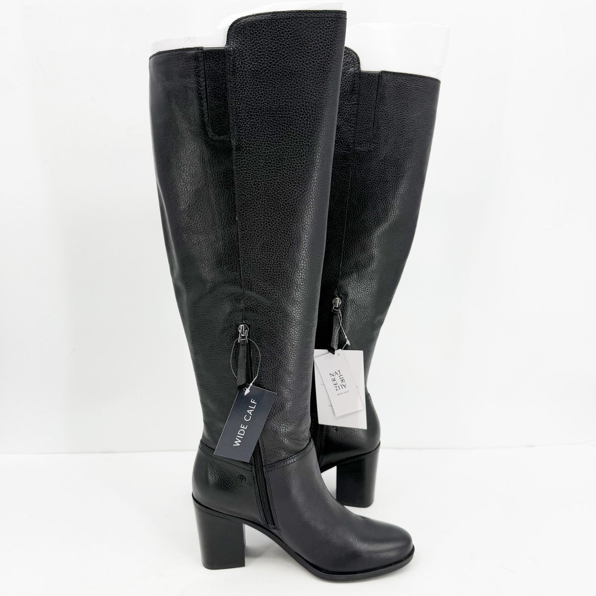 Naturalizer Womens Kyrie Knee High Boots Size 7 M Wide Calf Black Leather NIB