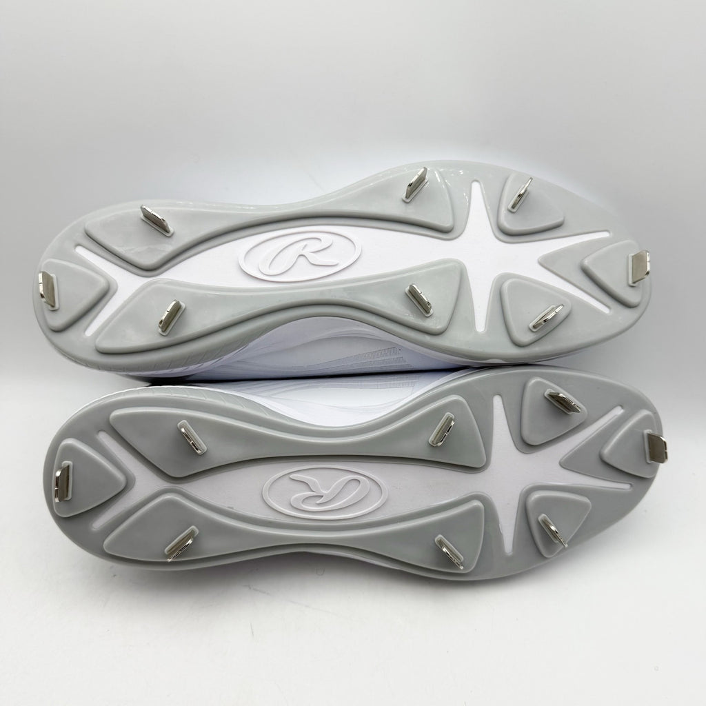 Rawlings Mens Bullpen Low Baseball Cleats Size 13 White Gray Metal NWOB