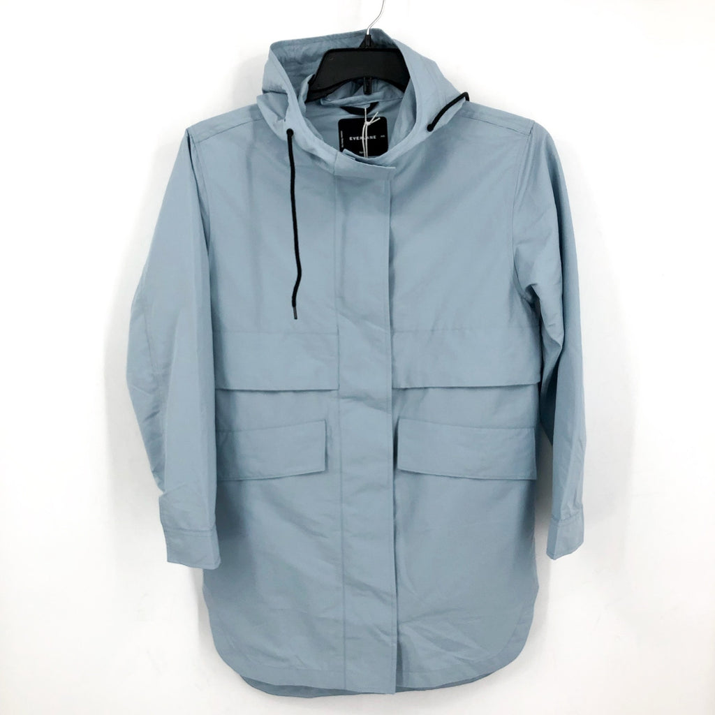 EVERLANE Womens The ReNew Anorak Rain Coat XXS Seaglass Blue Water-Repellent NWT