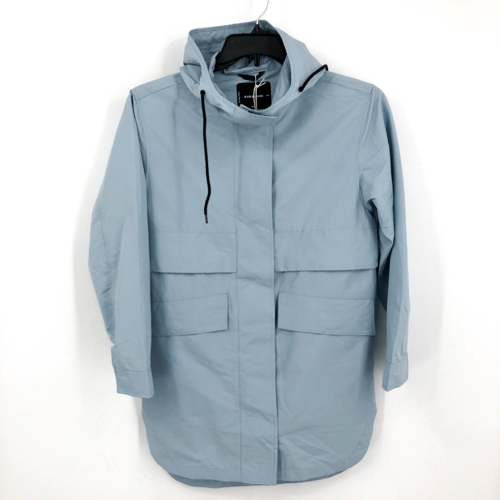 EVERLANE Womens The ReNew Anorak Rain Coat XXS Seaglass Blue Water-Repellent NWT
