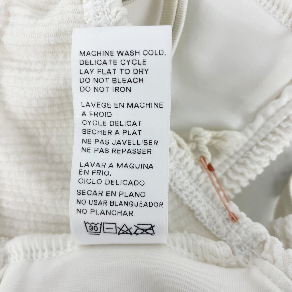 Good American Always Fits Twisted Bikini Top Size 3 Large Swim Ivory White NWT