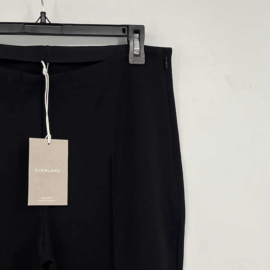 EVERLANE Women's The Dream Kick Flare Pants Large Black Flat Front NWT