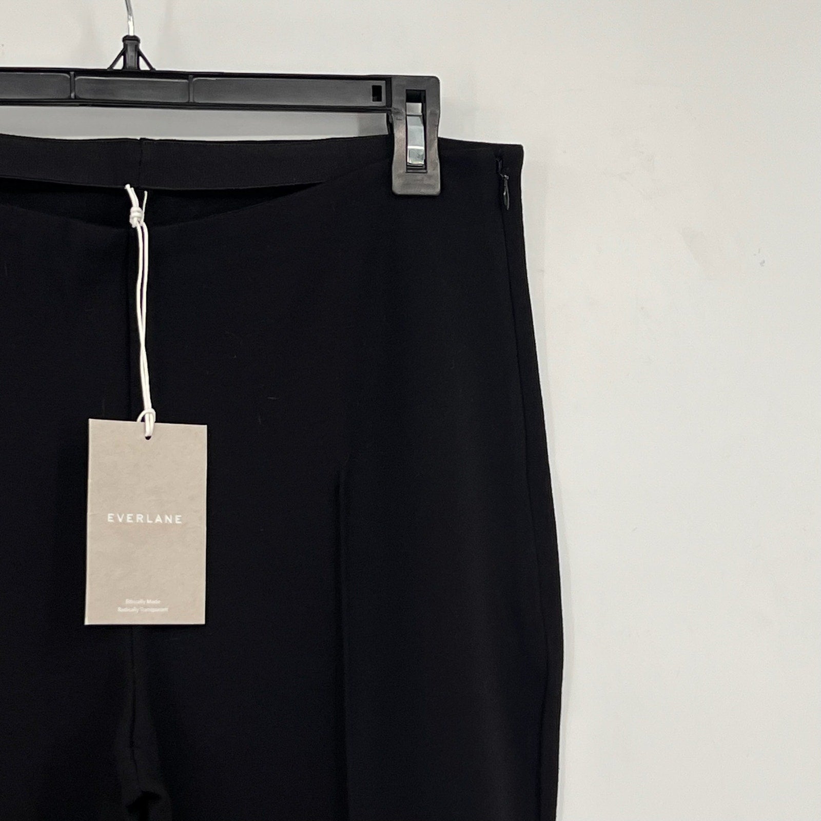 EVERLANE Women's The Dream Kick Flare Pants Large Black Flat Front NWT