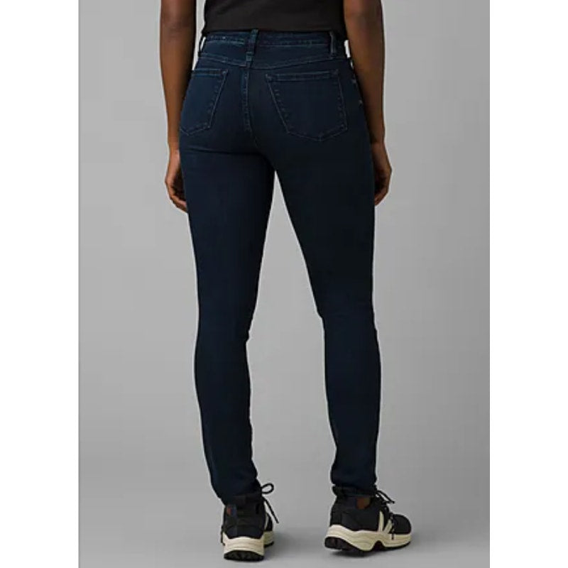 PRANA Women's Sienna Jeans Size 12 Deep Blue Mid Rise Skinny Stretch NWT