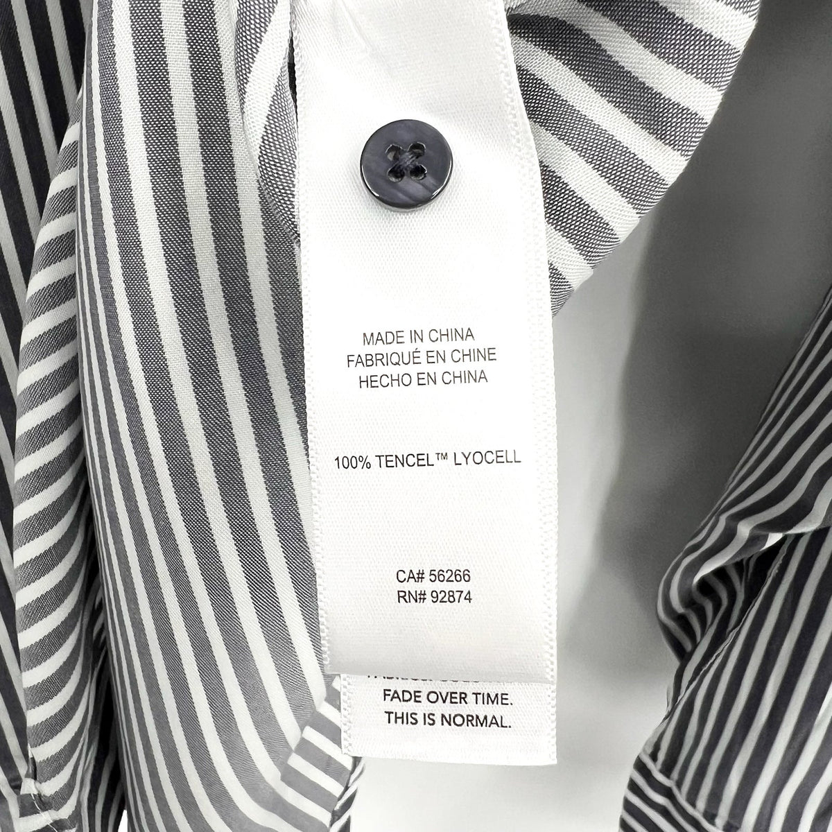 SPLENDID COLLECTION Ella Stripe Button Down Shirt Large Gray White NWT