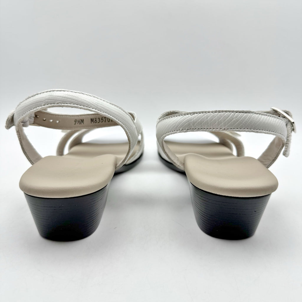 SAS Womens Savanna Adjustable Heeled Sandals Size 9.5 M White Leather NIB