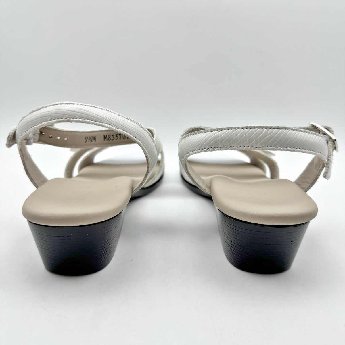 SAS Womens Savanna Adjustable Heeled Sandals Size 9.5 M White Leather NIB
