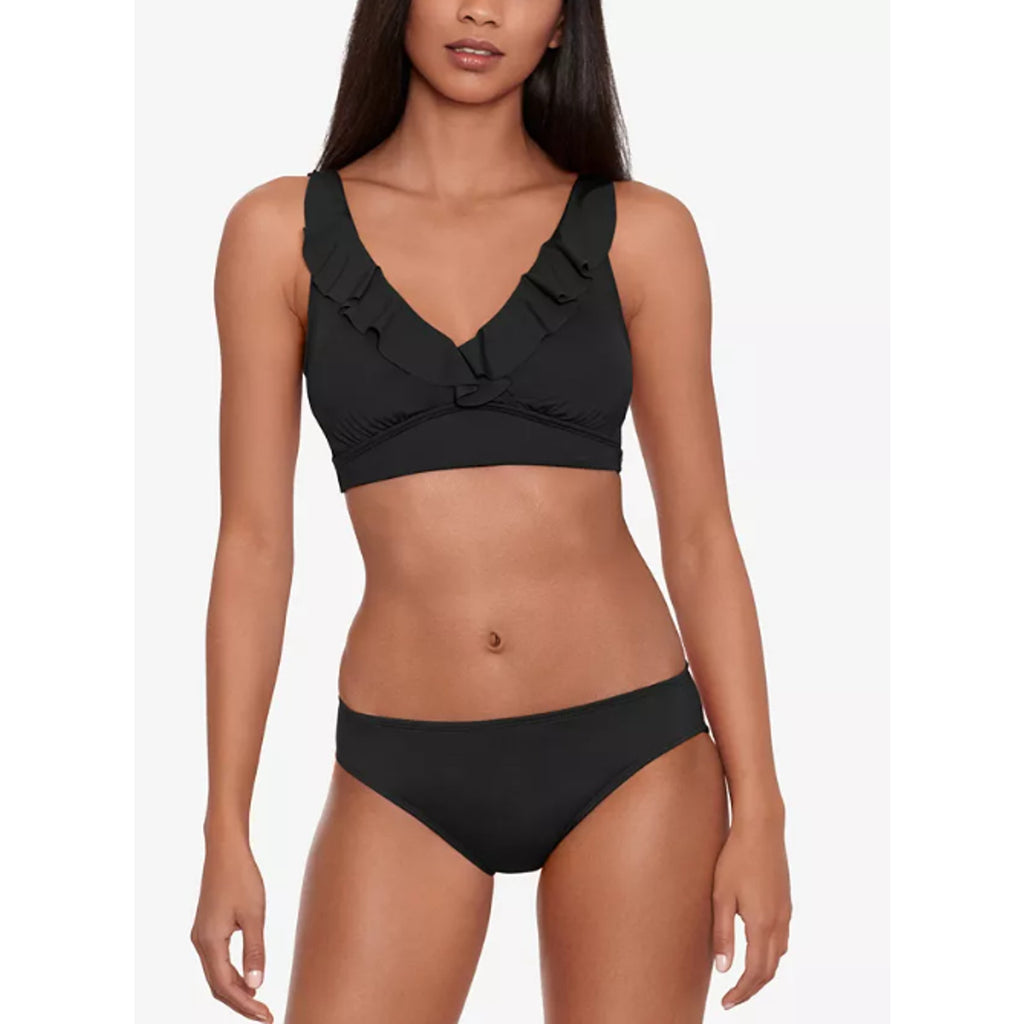 LAUREN RALPH LAUREN Beach Club Hipster Bikini Bottoms Size 14 Black Swim NWT