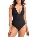 TOMMY BAHAMA Ocean Point One-Piece Swimsuit Size 4 Black Over-the-Shoulder NWT