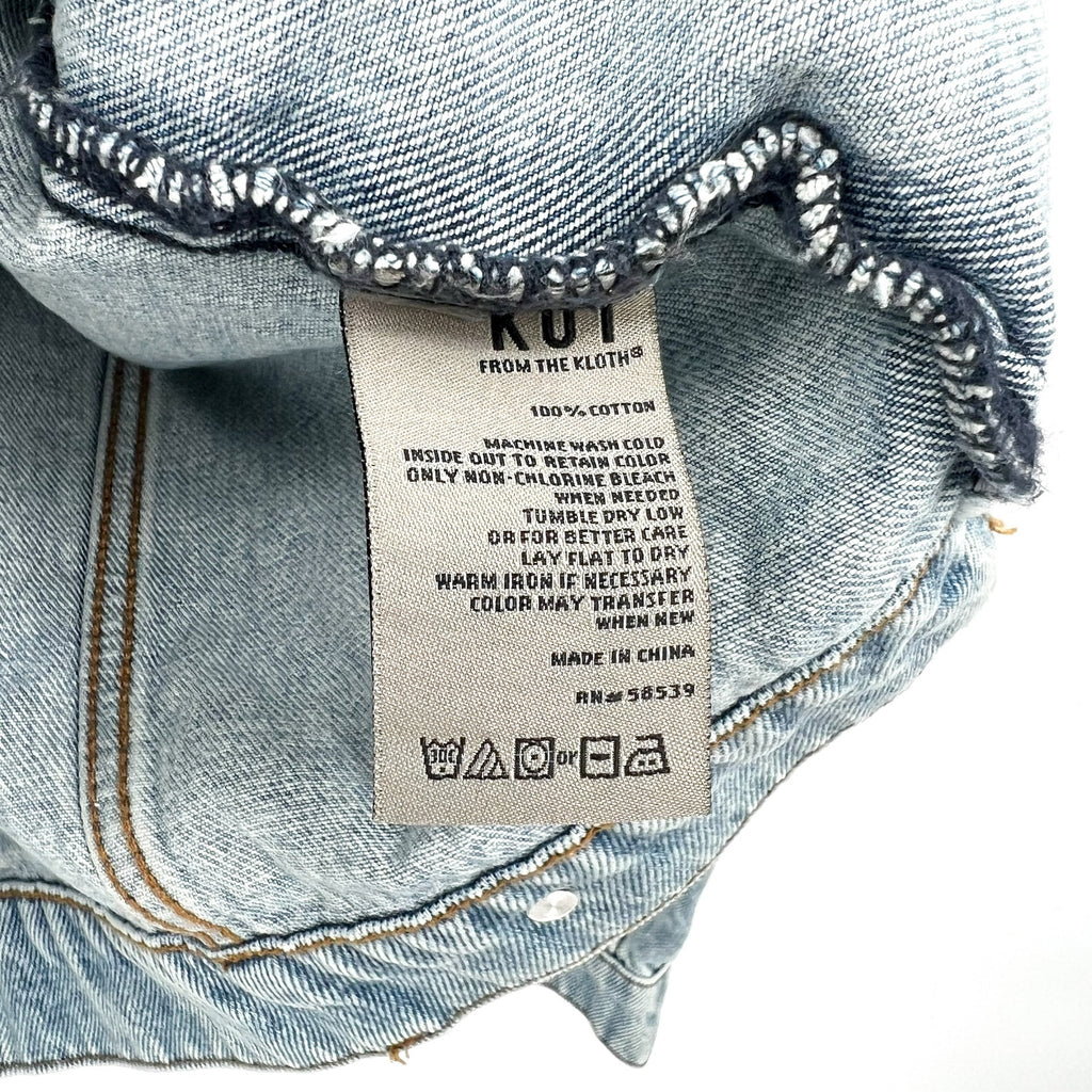 KUT FROM THE KLOTH Emmy Boyfriend Jean Jacket Large Medium Blue Relaxed Fit NWT