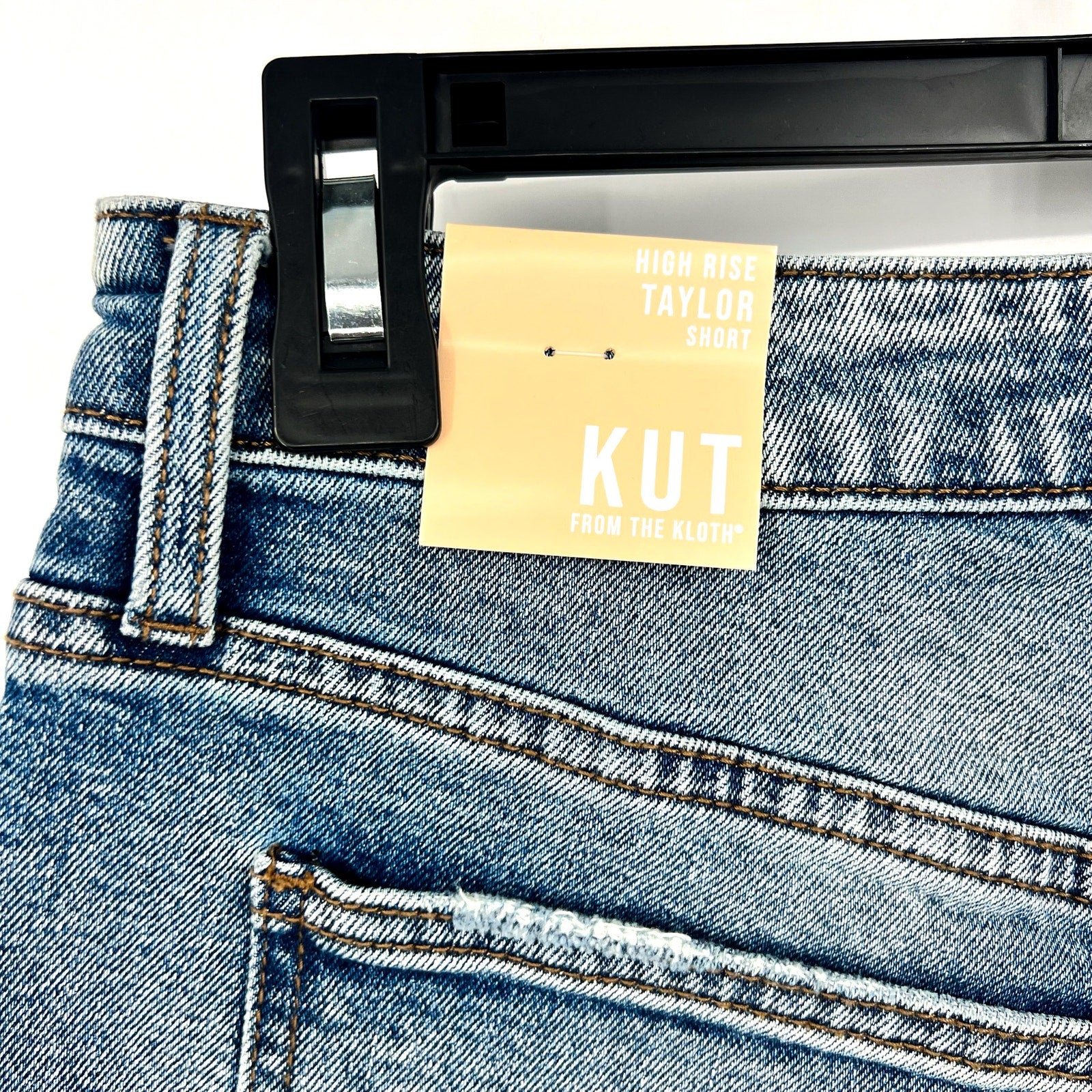 KUT FROM THE KLOTH Taylor Denim Shorts Size 0 Freedom Blue High Waist CutOff NWT