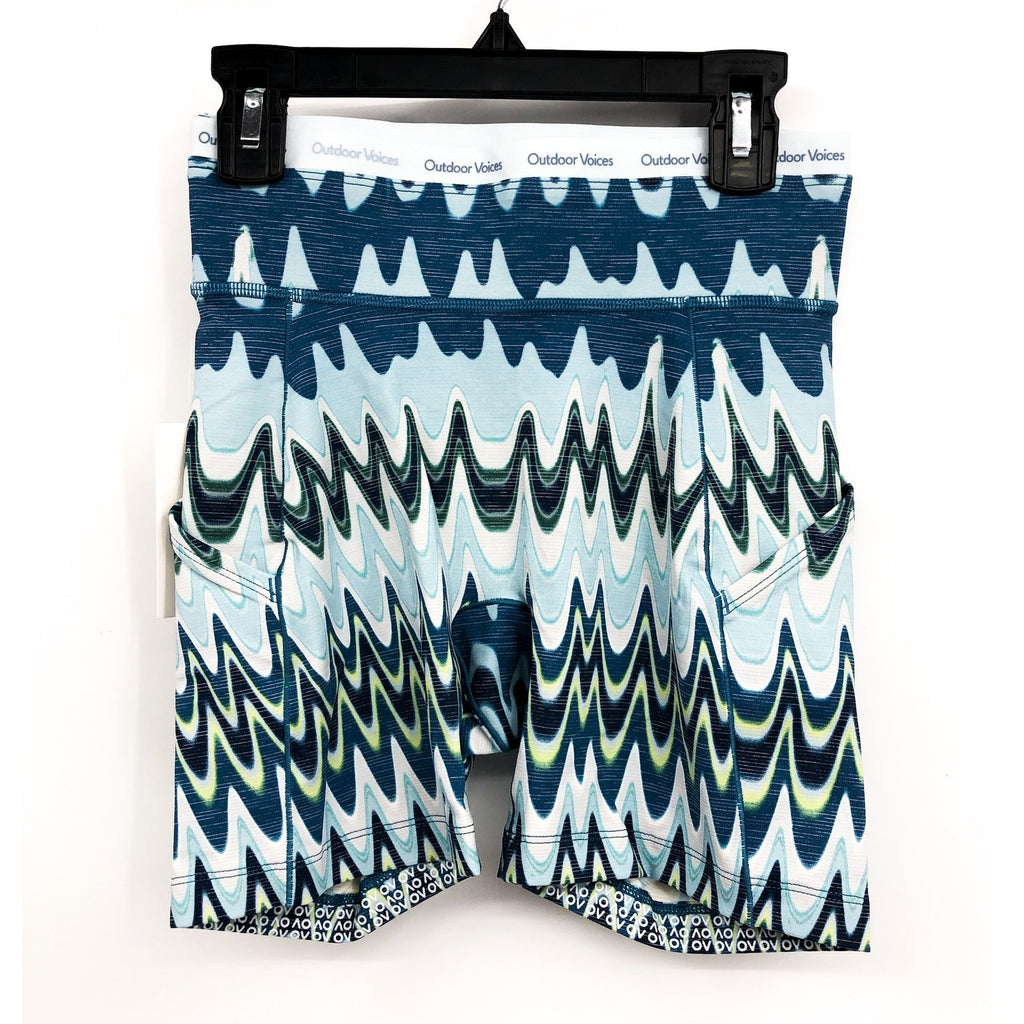 OUTDOOR VOICES Womens 5" Thrive Bike Shorts XXS Blue Polar Helios TechSweat NWT