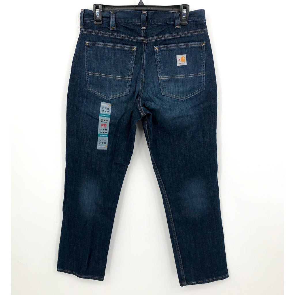 CARHARTT Men's FR Flex Relaxed Fit Jeans 31x30 Blue Midnight Indigo 5-Pocket NWT