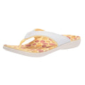Spenco Womens Yumi Ocean Shell Sandals Size 9 WIDE White Yellow Flip Flops NWOB