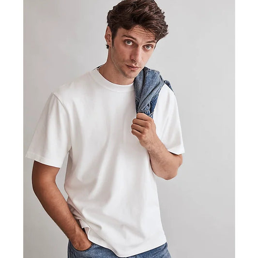 MADEWELL Men's Crewneck Relaxed Tee Small Soft White Short Sleeve NM373 NWT