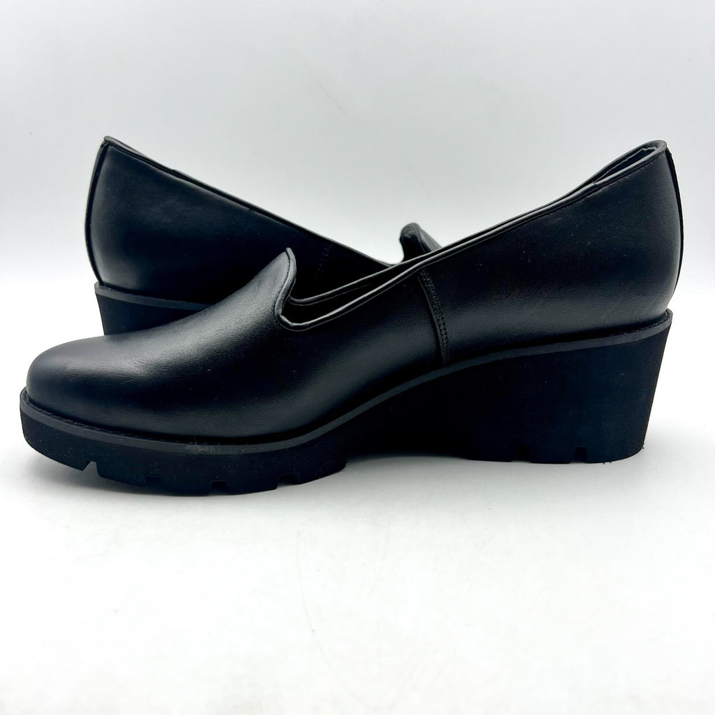 Vionic Women's Willa Wedge Slip on Shoes Size 10M EU 41 Black Leather NIB