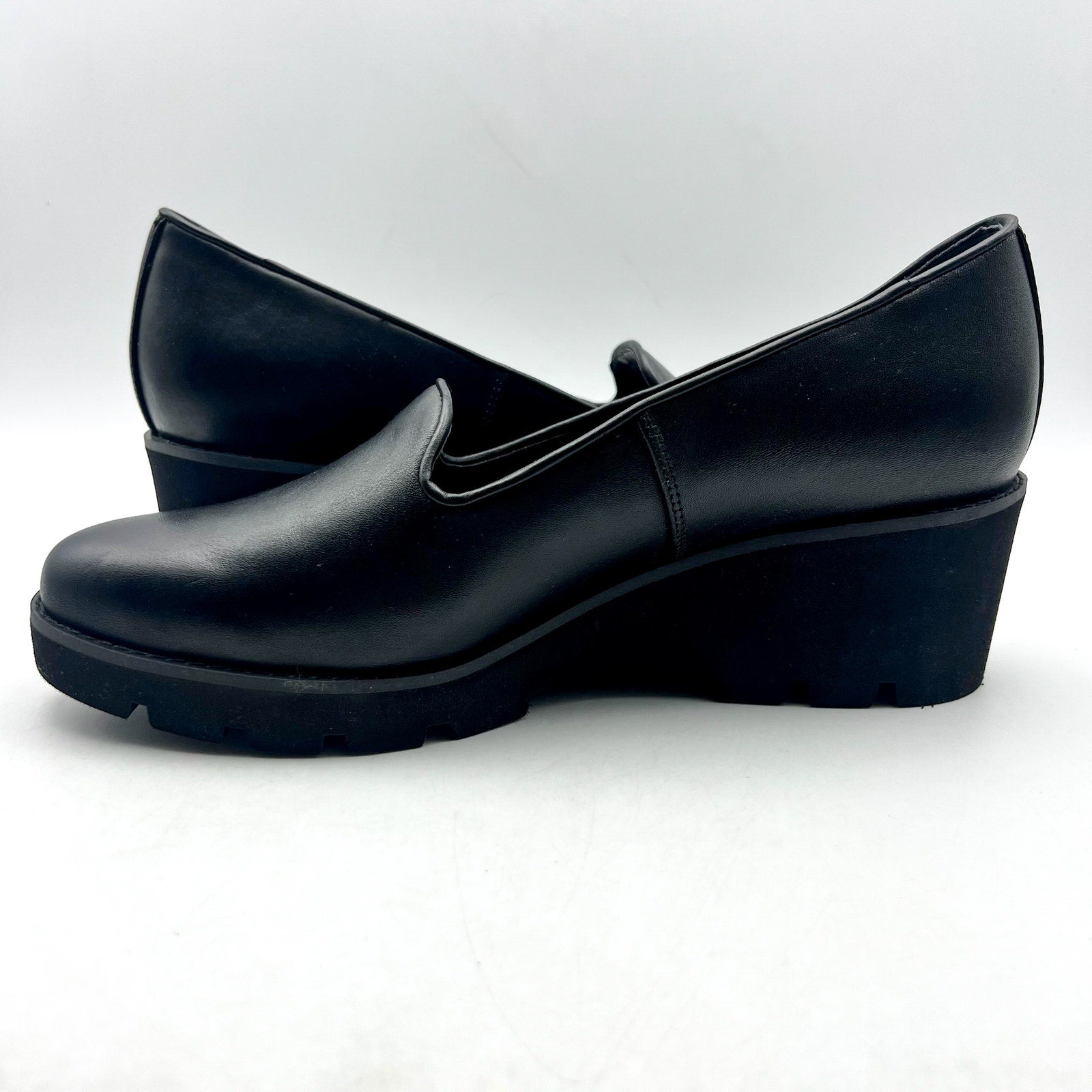 Vionic Women's Willa Wedge Slip on Shoes Size 10M EU 41 Black Leather NIB