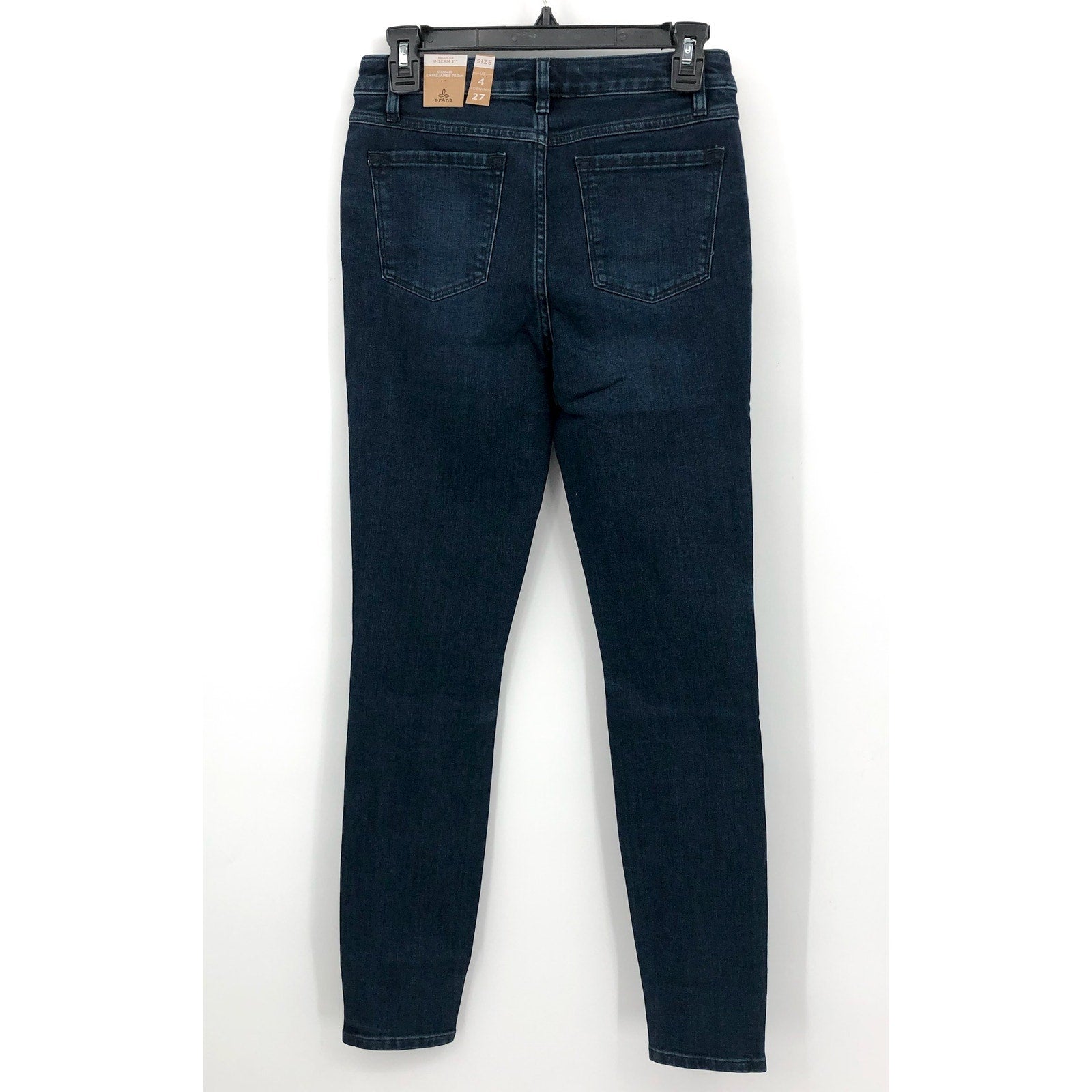 Prana Womens Sienna Skinny Jeans 27x31 US 4 Deep Blue Stretch Denim Mid Rise NWT