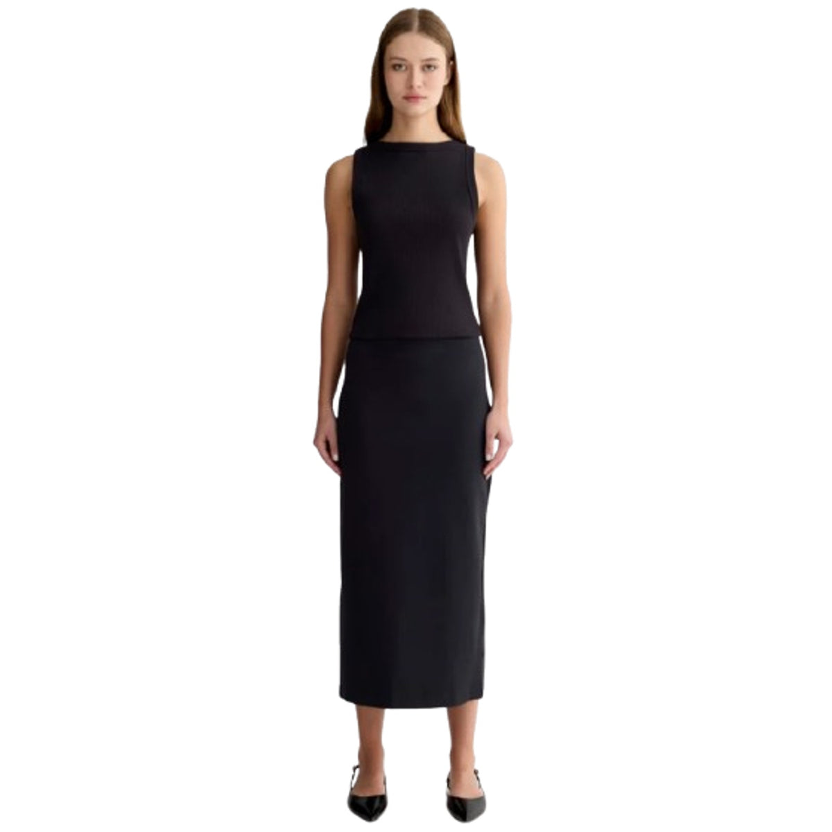 EVERLANE Women's The Dream Maxi Skirt XXS Black Stretch High Waisted NWT
