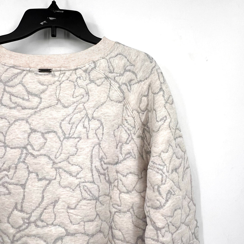 PRANA Women's Carin Pullover Sweatshirt XL Soft White Jacquard Knit NWT