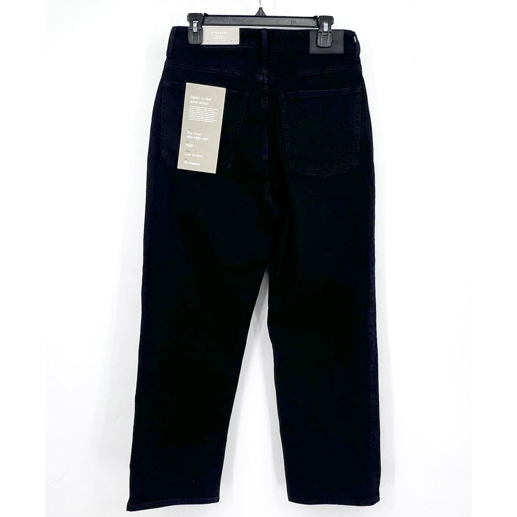 EVERLANE Women's The Curvy Way High Jeans 30x28 US 10 Black Organic Cotton NWT