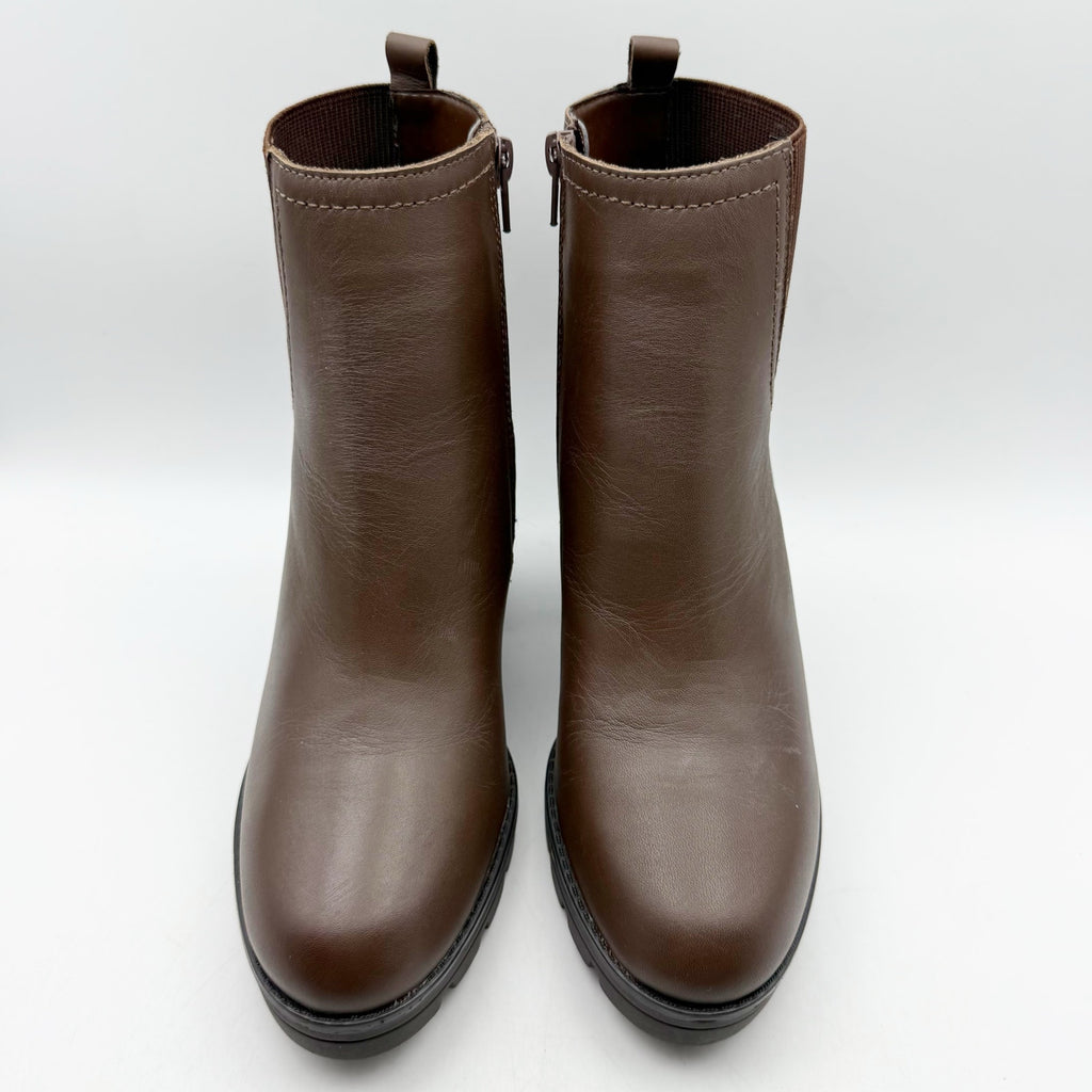 Naturalizer Womens Verney Ankle Bootie Size 9.5 M Brown Leather Waterproof NIB