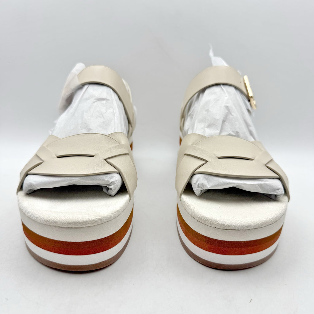 Kelsi Dagger Womens Brooklyn Breeze Platform Sandals Size 7.5 White Leather NIB