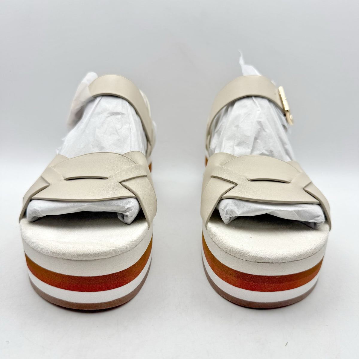 Kelsi Dagger Womens Brooklyn Breeze Platform Sandals Size 7.5 White Leather NIB