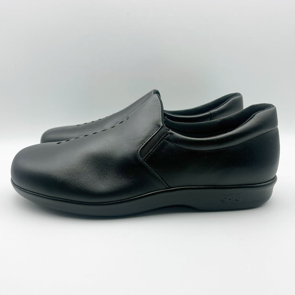 SAS Womens Viva Slip On Comfort Loafers Size 10.5 Black Leather Casual Shoes NIB