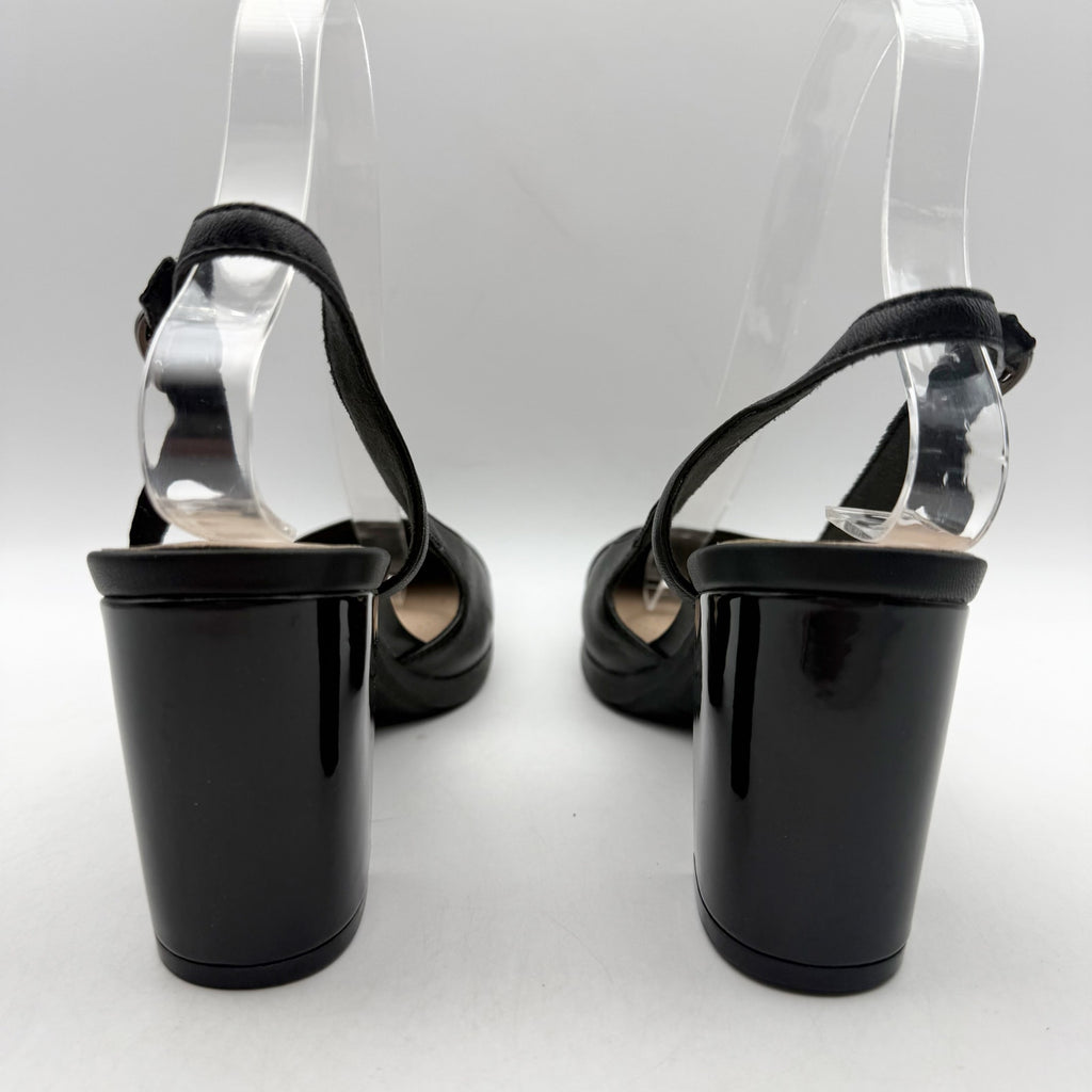 Clarks Womens Bayla Joy Pumps US 7.5 M EU 38 Black Leather Slingback NWOB