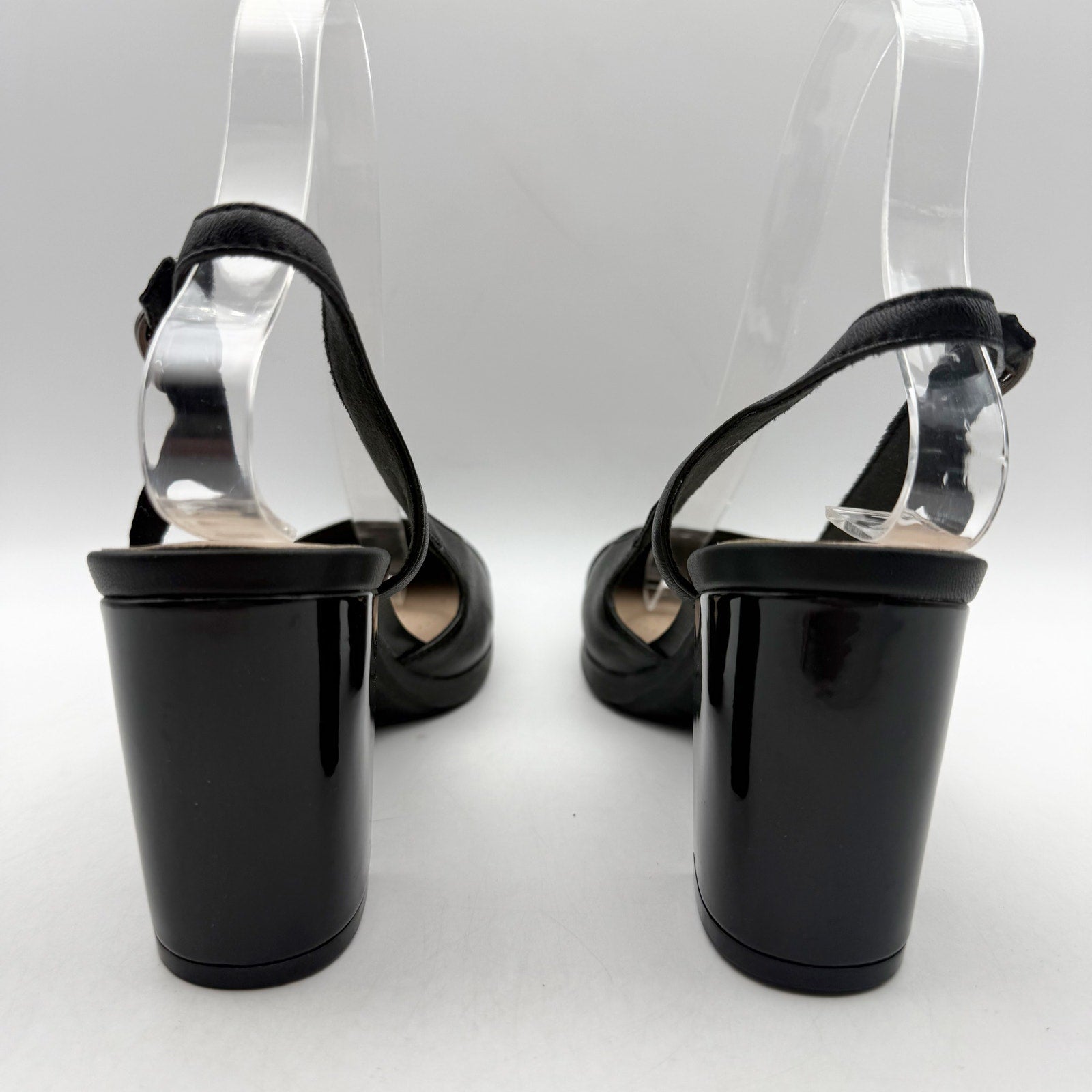 Clarks Womens Bayla Joy Pumps US 7.5 M EU 38 Black Leather Slingback NWOB