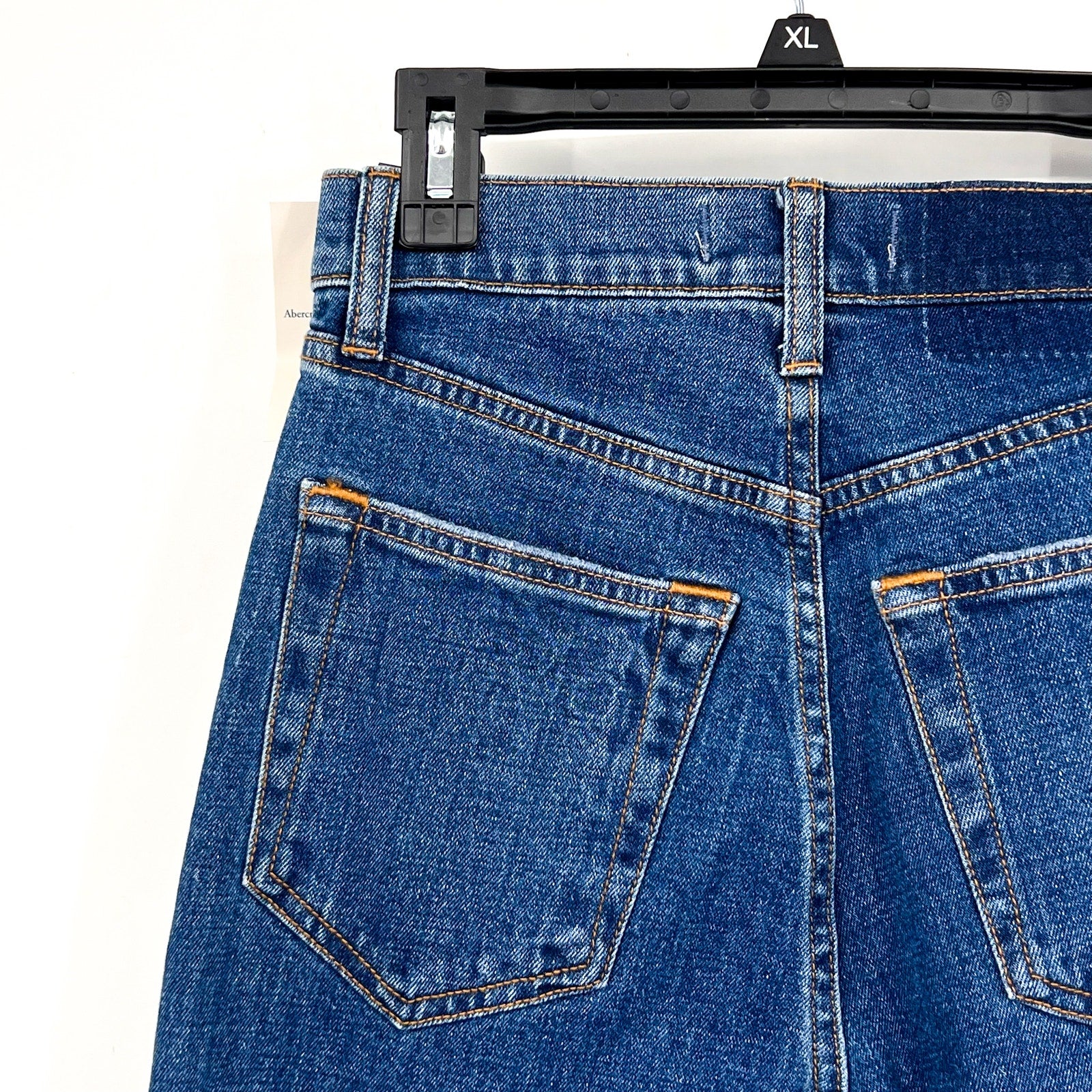 ABERCROMBIE & FITCH Womens 90s Slim Straight Jeans SIZE 24 US 00 Dark Marble NWT