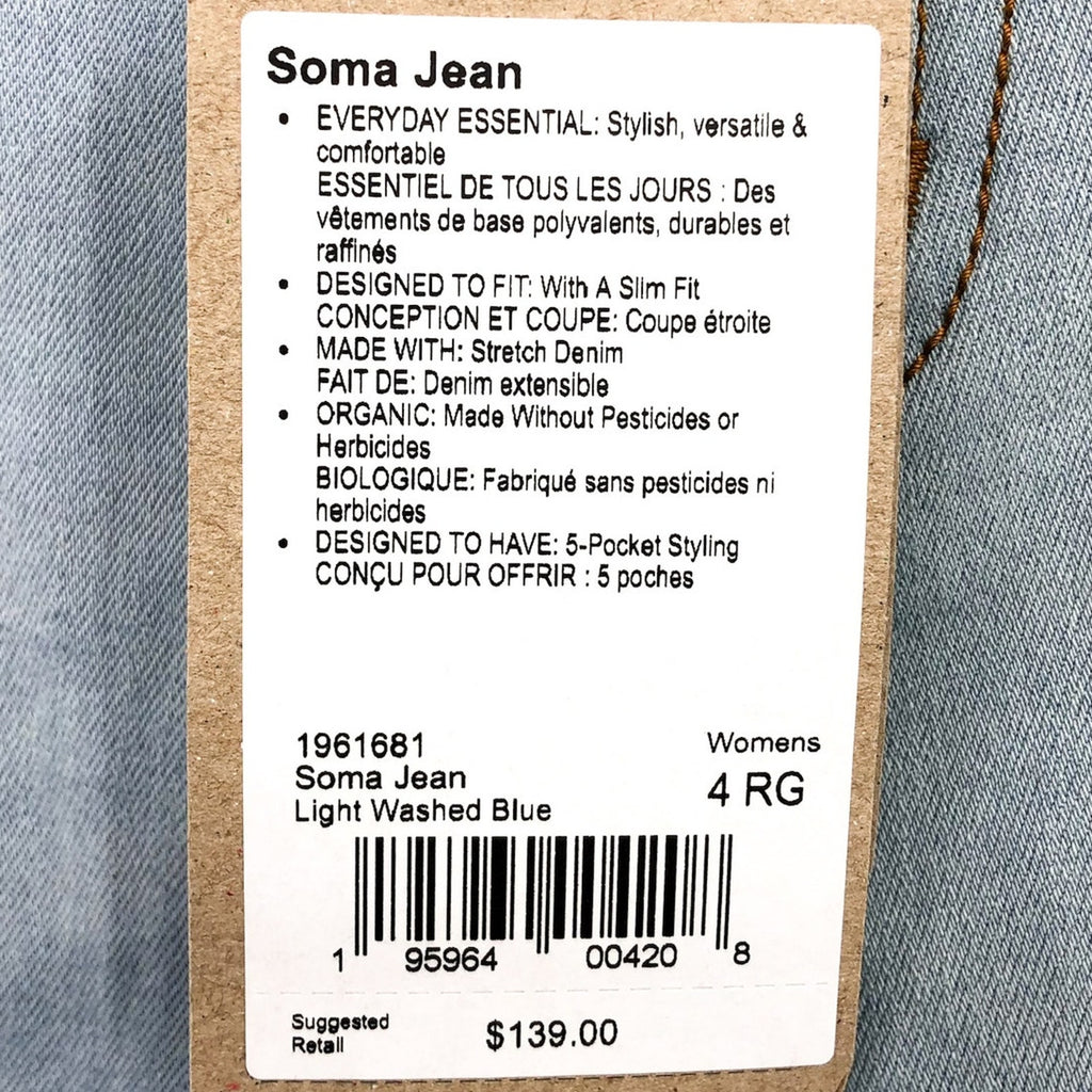 PRANA Womens Soma Skinny Jeans 27x30 US 4 Light Washed Blue High Rise NWT