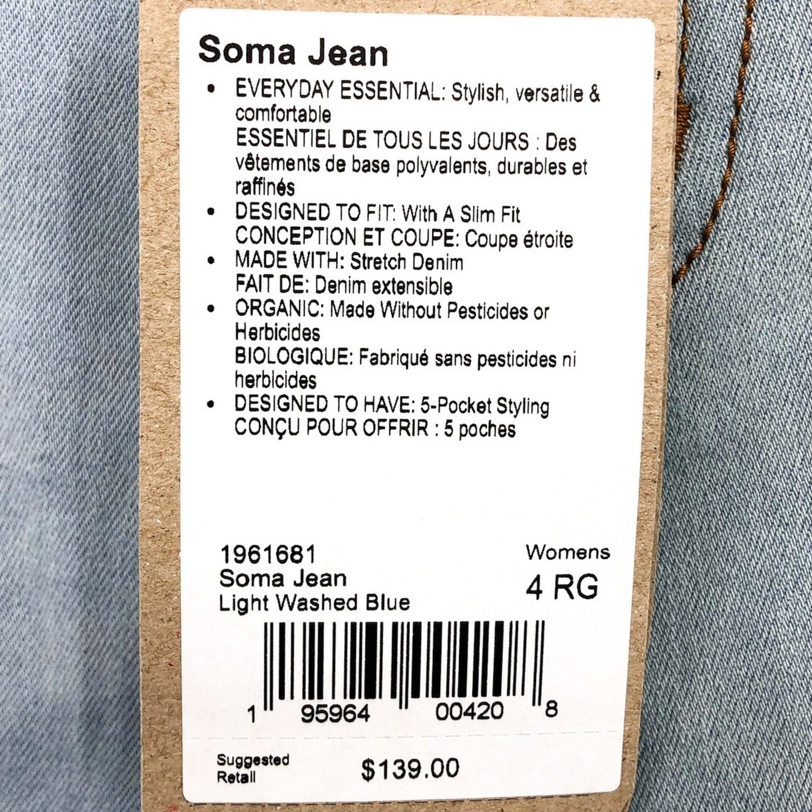 PRANA Womens Soma Skinny Jeans 27x30 US 4 Light Washed Blue High Rise NWT