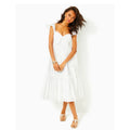 LILLY PULITZER Lantana Eyelet Midi Dress Size 10 Resort White Flutter Sleeve NWT