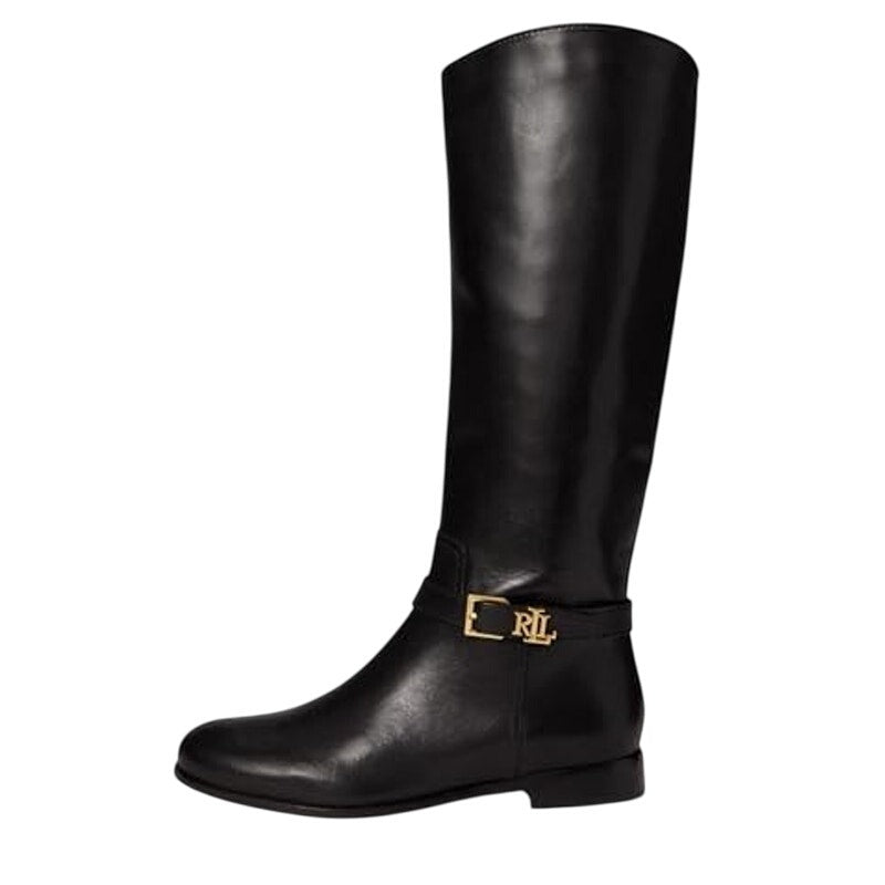 Lauren Ralph Lauren Womens Brooke Knee High Boots US 8.5 M Black Leather NIB