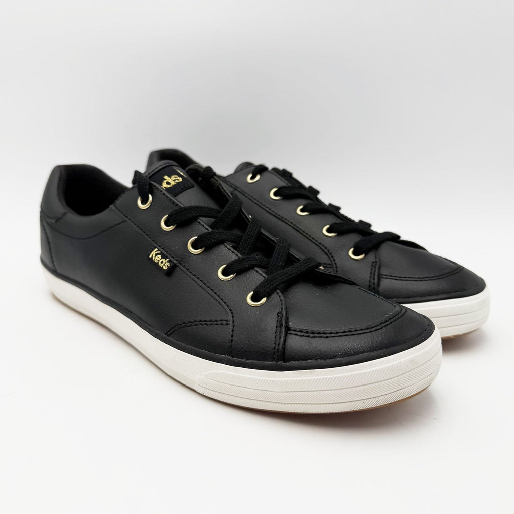 Keds Womens Center III Casual Sneakers Size 9 EU 40 Black Leather NWOB