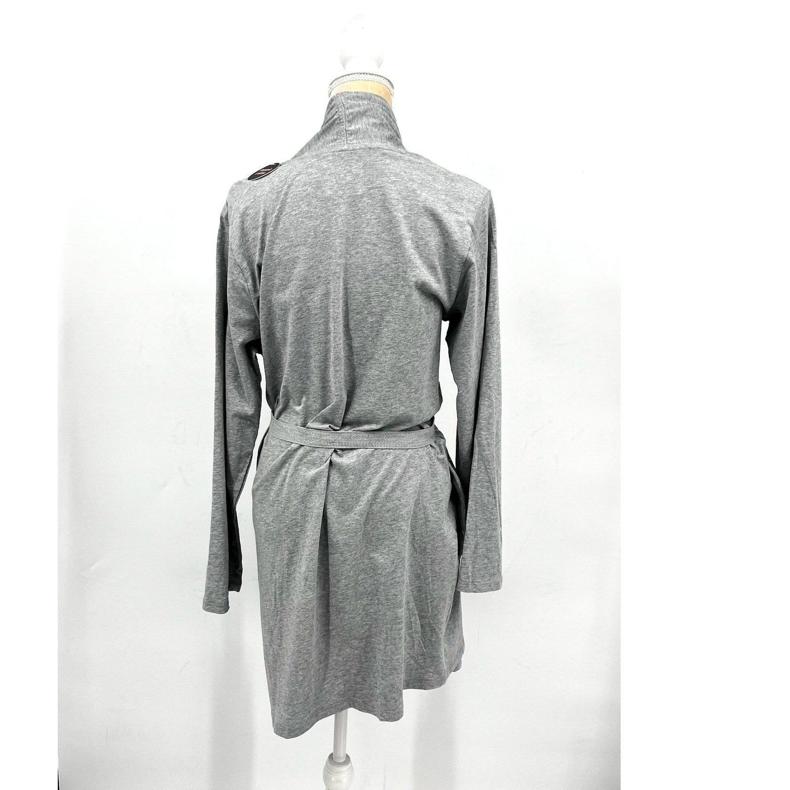 NATURAL SKIN ORGANICS Women's Juliana Robe Large Heather Grey Cotton NWT