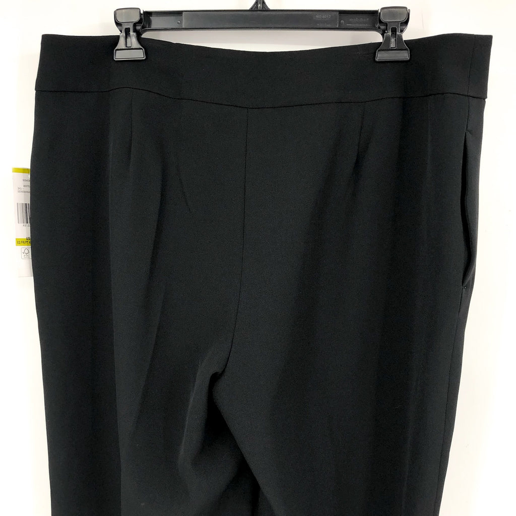 LE SUIT Women's Straight Leg Suit Pants Size 14 Black Flat Front Stretch NWT