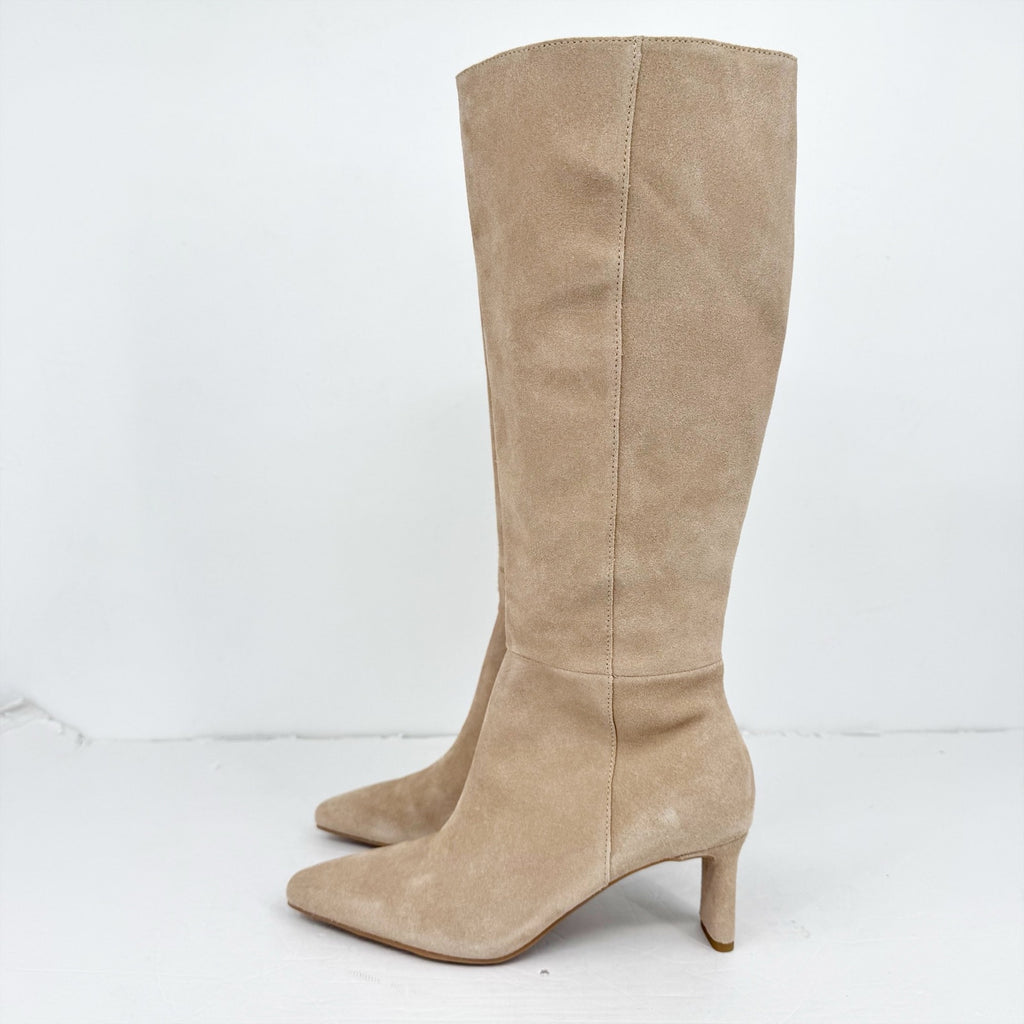 Dolce Vita Womens Gabby Knee High Boots US 7.5 M EU 38 Beige Suede NWOB