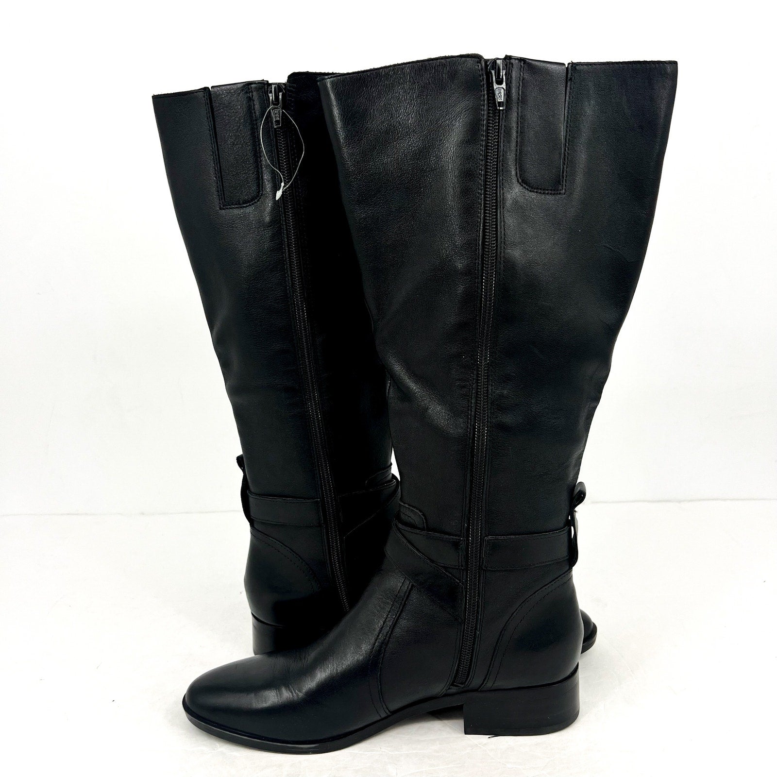 Naturalizer Womens Rena Knee High Boot 8.5M Wide Calf EU 38.5 Black Leather NWOB