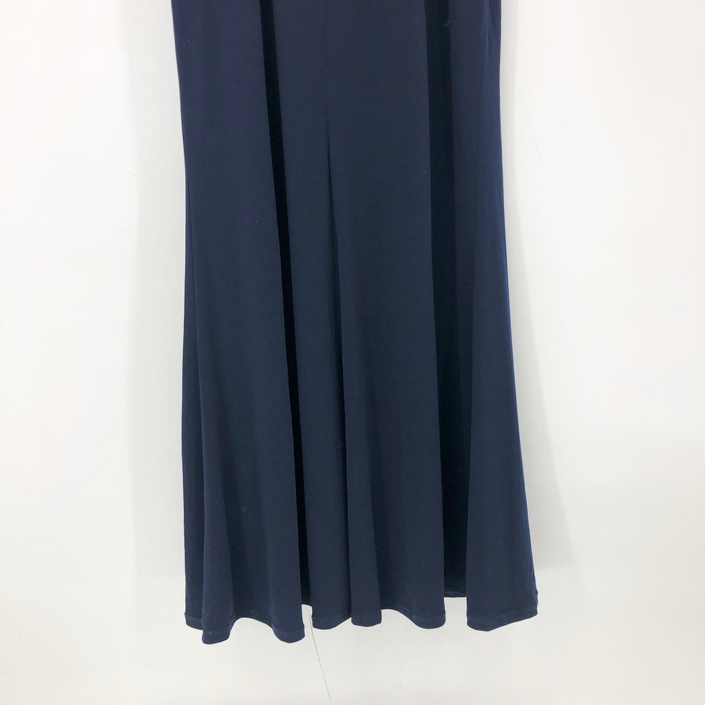 CITY STUDIO Trendy Off-The-Shoulder Slit Gown 16W Navy Blue Rose Pink NWT