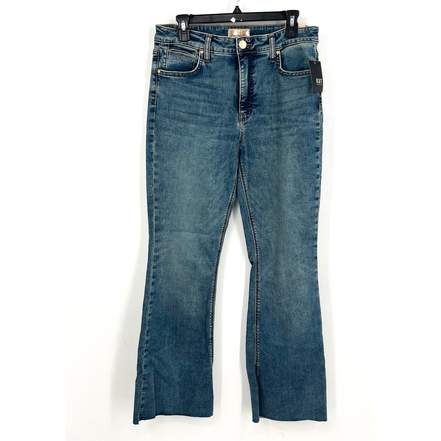 KUT FROM THE KLOTH Stella Flare Jeans US 10 Blue Debonairly High Rise Fab AB NWT