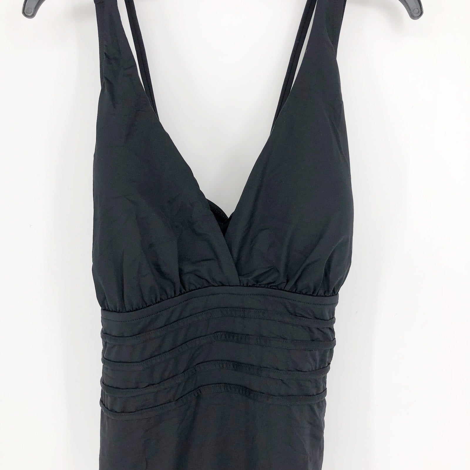 LA BLANCA Island Goddess One Piece Swimsuit 22W Black Multi-Strap Cross-Back