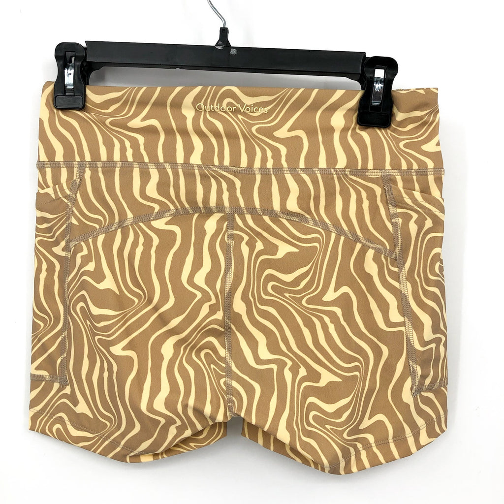 OUTDOOR VOICES Women's SuperForm 3.5" Shorts Medium Canary Animal Tan NWOT