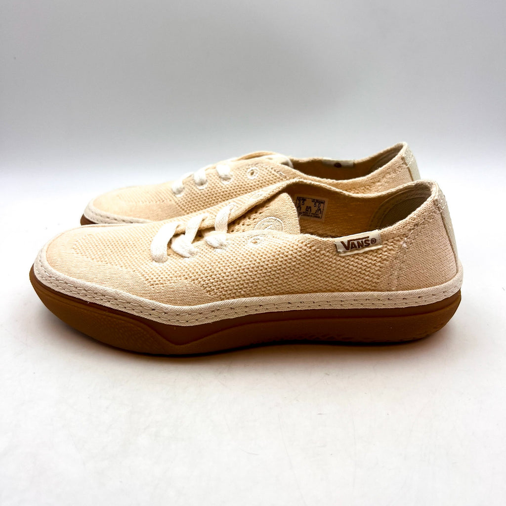 VANS Womens Circle Vee Casual Sneakers Size 5 Natural Tan Gum NWOB